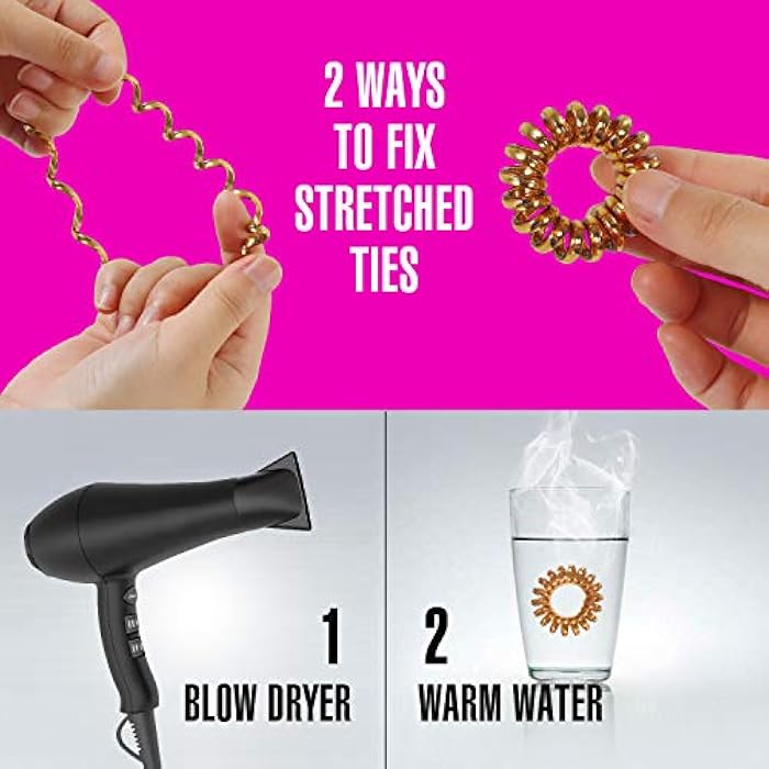 TailaiMei 20 Pcs Spiral Hair Ties, No Crease Coil Hair Ties, Phone Cord Hair Ties for Thick Hair - Women Ponytail Holder Elastics - Image 5